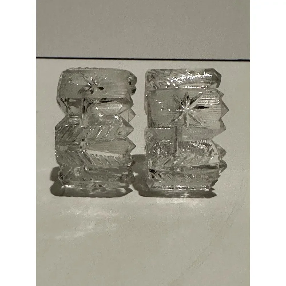 Vintage Set Westmorland EAPG Clear Glass Salt Dips, Salt Cellars, Cut Glass